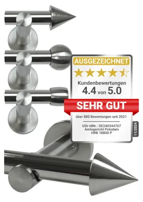 Gardinenstange teleskopisch 1-läufig Ø13/16 120-210 cm Chrom