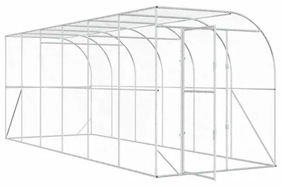 Productafbeelding van Kippenhuis tegen de muur, zilverkleurig, 600 x 150 x 215 cm