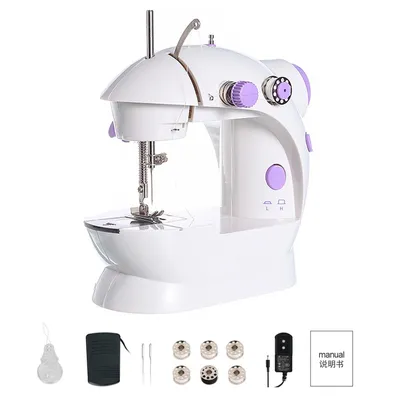 Image de 202A Mini-machine à coudre domestique à double fil, 2 vitesses, avec pédale, EU