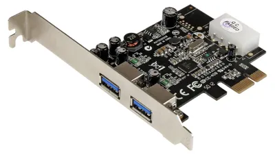 Productafbeelding van StarTech.com 2-poorts USB 3.0 PCI Express interfacekaart met UASP en 4-pins LP4 Molex connector - 2 USB-poorten - Insteekkaart