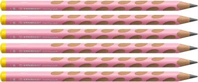 Produktbild von Ergonomischer Dreikant-Bleistift für Linkshänder - STABILO EASYgraph in pastellpink- 6er Pack - Härtegrad HB