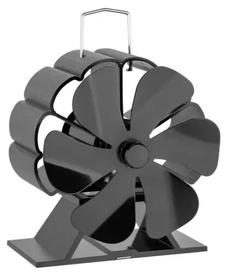 Produktbild von Holzofen Ventilator - 6-Blatt Mini Ventilator - Wärmeverteiler für Kamin - Schwarz - Ventilator - Umweltfreundlich - Geeignet für...