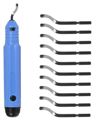 Entgratungswerkzeug-Set, 11-tlg., Handentgrater mit 10 Klingen