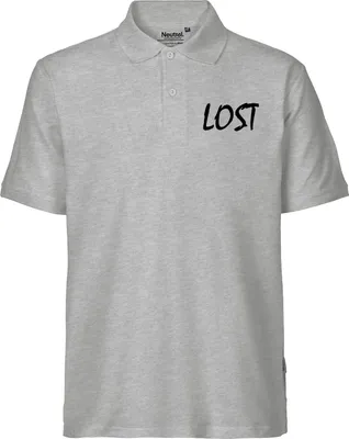 Produktbild von Huuraa Herren Polo Shirt Lost Jugendwort L Sport Grey Bio Baumwolle Fairtrade Poloshirt Geschenkidee