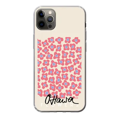 Produktbild von MuchoWow® Handyhülle Schutzhülle Hülle für iPhone 13 Pro Max Blume - Muster - Rosa Silikon Softcase Handy Hülle - Mobiltelefon