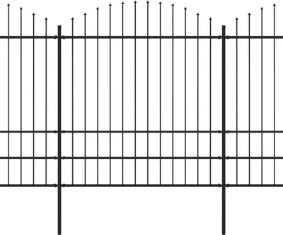 Produktbild von vidaXL Gartenzaun mit Speerspitze Stahl 714,5 x 200 cm Schwarz