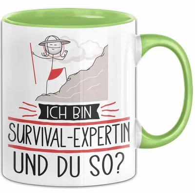 Produktbild von Survival-Expertin Tasse Geschenk Ich Bin Survival-Expertin Und Du So Geschenkidee Lustiger Spruch Becher (Grün)