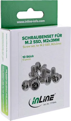 Immagine prodotto di Confezione da 10 InLine® set di viti, per SSD M.2, M2x3 mm