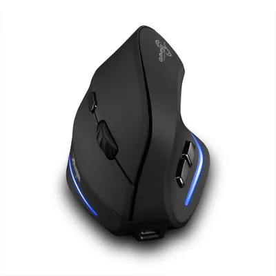 Obrázek produktu pro Bezdrátová vertikální myš zelotes Maus, nabíjecí, 2400 DPI, 6 tlačítek. Bezdrátová ergonomická myš s USB přijímačem, vhodná pro notebooky, PC a Mac