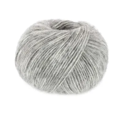Produktbild von Lana Grossa NATURAL ALPACA PELO 50 g flauschige Netzgarnstruktur gefüllt mit Baby-Alpakafasern 125 m Farbe 003 - Hellgrau meliert