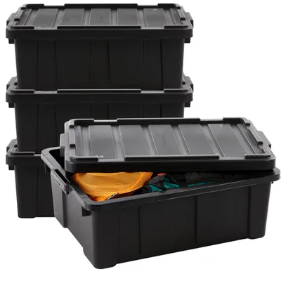 Produktbild von Iris Ohyama, Aufbewahrungsbox aus Kunststoff mit Deckel und Clipverschluss, 43 L