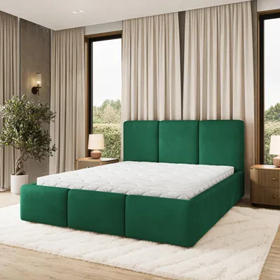 Produktbild von Masseno Polsterbett MORENA MGV 200x200 cm, Polsterbett mit Bettkästen - Grün, MAGIC VELVET 2225