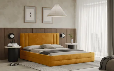 Obrázek produktu pro Postel ALCAMO 180x200 zlatá s úložným prostorem