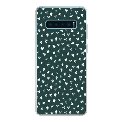Produktbild von MuchoWow® Handyhülle Schutzhülle Hülle für Samsung Galaxy S10 Plus Polka dots - Weiß - Grün Silikon Softcase Handy Hülle - Schutzhülle