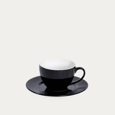 Produktbild von HOMLA SIENA Tasse mit Untertasse schwarz 240 ml
