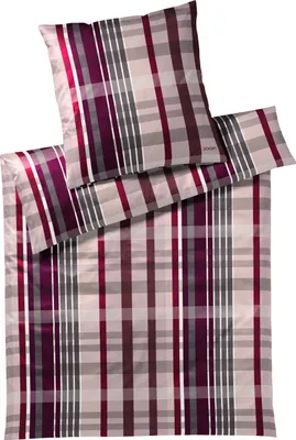 Produktbild von JOOP! Mako-Satin-Bettwäsche-Garnitur Checks Farbe Rose Größe 135x200+40x80cm AL