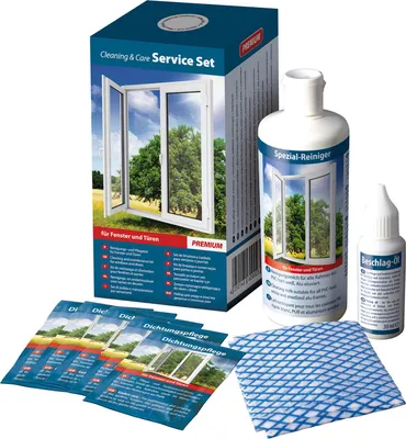 Produktbild von Cosmo Cleaning&Care Pflegeset für Fenster und Tür - Rahmen Reiniger und Pflege