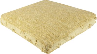 BELIANI Poduszka podłogowa żółta bawełniana 60 x 60 x 12 cm dekoracyjna do siedzenia na podłodze puf boho styl