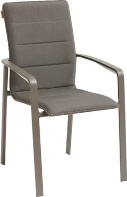 Produktbild von Stapelbarer gartensessel "diese" mocha &amp praline aus epoxybehandeltem aluminium  - Hespéride