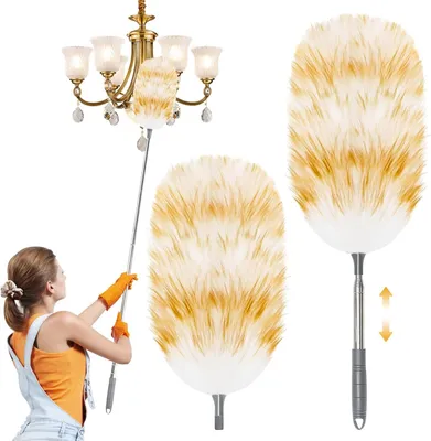 Productafbeelding van Telescopische stofdoek set 140 cm, 2-delig, lamswol, voor thuis