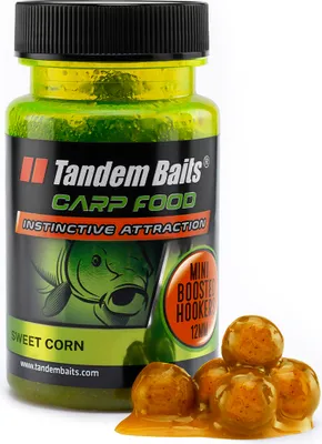 Produktbild von Tandem Baits Carp Food Mini Boosted Hookers Zuckermais, Karpfenfutter, Karpfen Angeln ohne Mühe, Köder zum Große-Fische-Angeln, Karpfenzubehör Profis & Hobby-Angler, Angelfutter 12mm 5g