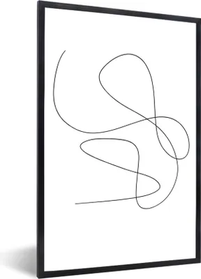 Produktbild von MuchoWow® Gerahmtes Poster Linienkunst - Minimalismus - Abstrakt 40x60 cm - Poster mit Schwarzem Bilderrahmen Wandposter Rahmen Foto Bilder - Papierdruck - Wandbilder