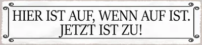 Produktbild von vianmo Holzschild 10x46 cm hier ist auf wenn auf ist jetzt