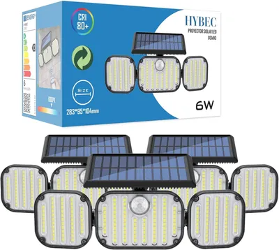 Solar-Außenleuchte mit Bewegungsmelder, 3 Stück, 6 W, 1000 lm, IP65