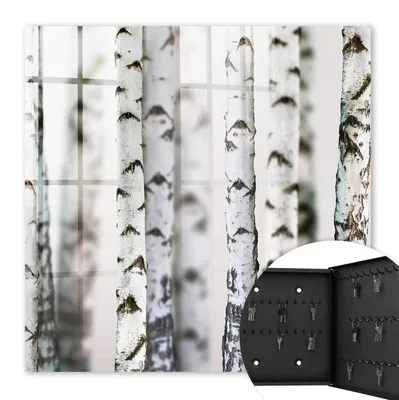 Produktbild von Metall Schlüsselkasten 30 x 30 cm - schwarzer Schlüsselschrank zur Wandmontage - wandhängende Schlüsselbox mit Tür - rechts öffnend - Schlüsselaufbewahrung für Flur - Büro - Arbeitszimmer - Werkstatt - Garage - Birkenstämme