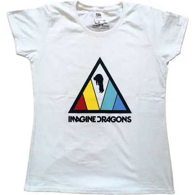 Produktbild von Imagine Dragons Triangle Logo White S Damen T-Shirt