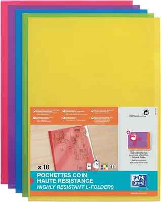 Image de ELBA Pochettes transparentes, DIN A4, en PVC, assorties