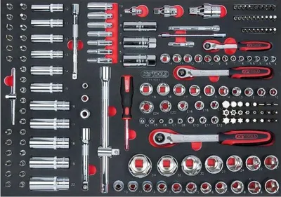 Image de Module de douilles et accessoires 1/4'',3/8', 1/2'' KSTOOLS - 175 pièces - 711.1011