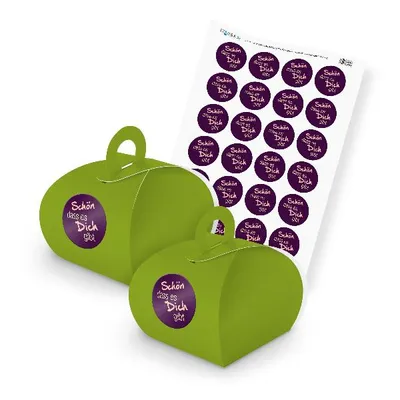 Produktbild von itenga SET Schön dass es dich gibt (Motiv 7) 24x Geschenkschachtel mit Griff grü