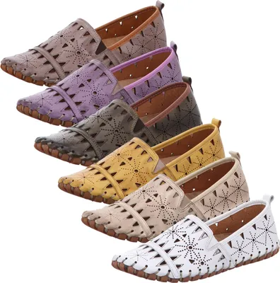 Produktbild von Gemini 031225-02 Damen Schuhe Ballerinas Slipper Mokassins Leder, Größe:39 EU, Farbe:Weiß