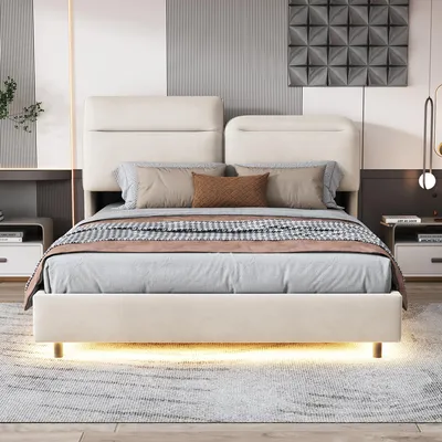 Letto Matrimoniale Contenitore 160x200 Con Testiera LED E USB – Imbottito E Moderno Con Vano Portaoggetti - 3