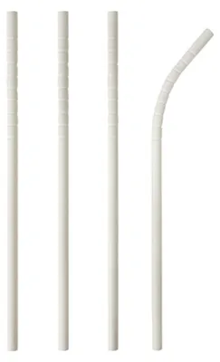 Produktbild von Papstar Papierstrohhalme pure 6 mm 20 cm flexibel weiß 100 Stück