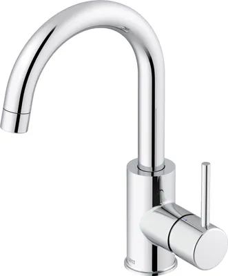 Produktbild von Waschtischarmatur Lenz BOW² Chrom – 360° schwenkbar, Pop-Up Ventil, EasyFix Montage, Markenqualität 46010202