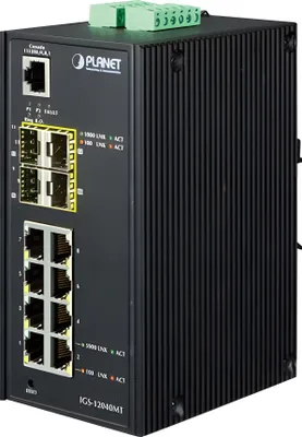 Obrázek produktu pro Planet IGS-12040MT - Switch - řízený - 8 x 10/100/1000 + 4 x Gigabit SFP