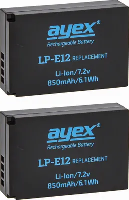 Produktbild von LP-E12 Akku 2 Stück zB Canon EOS M M2 M 10 M50 Mark II M200 100D PowerShot SX70 HS