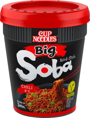 Produktbild von Nissin Cup Noodles Soba Big Chili Instant-Nudeln mit Chilisauce 115g