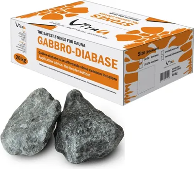 Produktbild von Saunasteine 20kg - Gabbro Diabas - für alle Saunaöfen hitzebeständig Körnung 70-150 mm