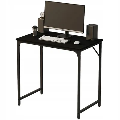 Image de Bureau d'ordinateur – noir, style industriel, style loft moderne, 80 cm