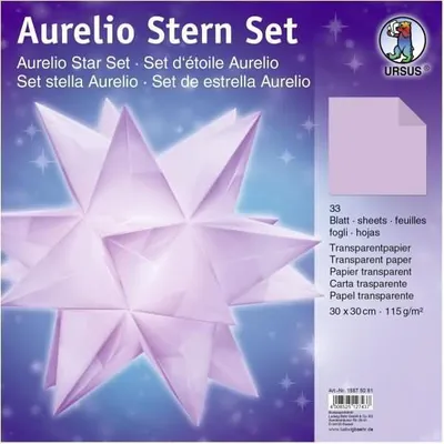 Produktbild von Faltblätter Aurelio Stern Transparentpapier 115g/qm 30x30cm 33 Blatt lila