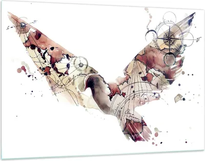 Produktbild von Bilder auf glas - Vogel Abstraktion - 120x80cm - Glasbilder - Wandbilder - Kunstdruck - zum Aufhängen bereit - Wanddekoration aus Glas - Glas Bilder - Wandbild auf Glas - Einteilig - GAA120x80-4109