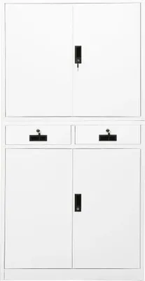 Image de vidaXL Armoire de bureau blanc 90x40x180 cm acier