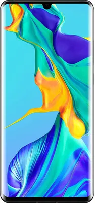 A smartphone with a colorful abstract wallpaper displayed on its screen.
