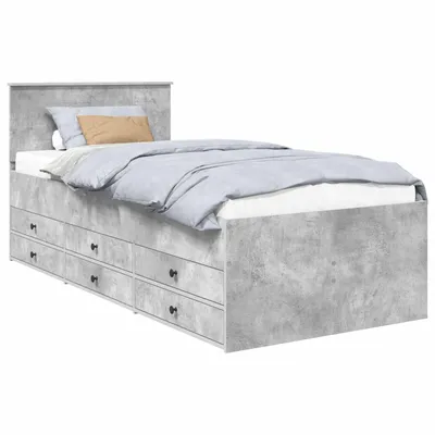 Produktbild von Tagesbett Beton Grau und Schwarz 70 x 190 cm Holzwerkstoff