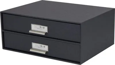 Produktbild von 2-Ladeboxen-Vezelplatten-Opbergsystem in Schwarz, Papierbeschichtung