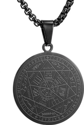 Produktbild von AFSTALR Halskette Herren Sieben Erzengel Siegel Talisman Edelstahl Amulett