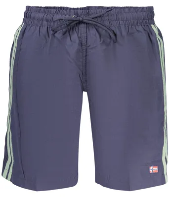 Produktbild von Herren Badeshorts Blau: Stilvolles Norwegen 1963 Design mit Taschen